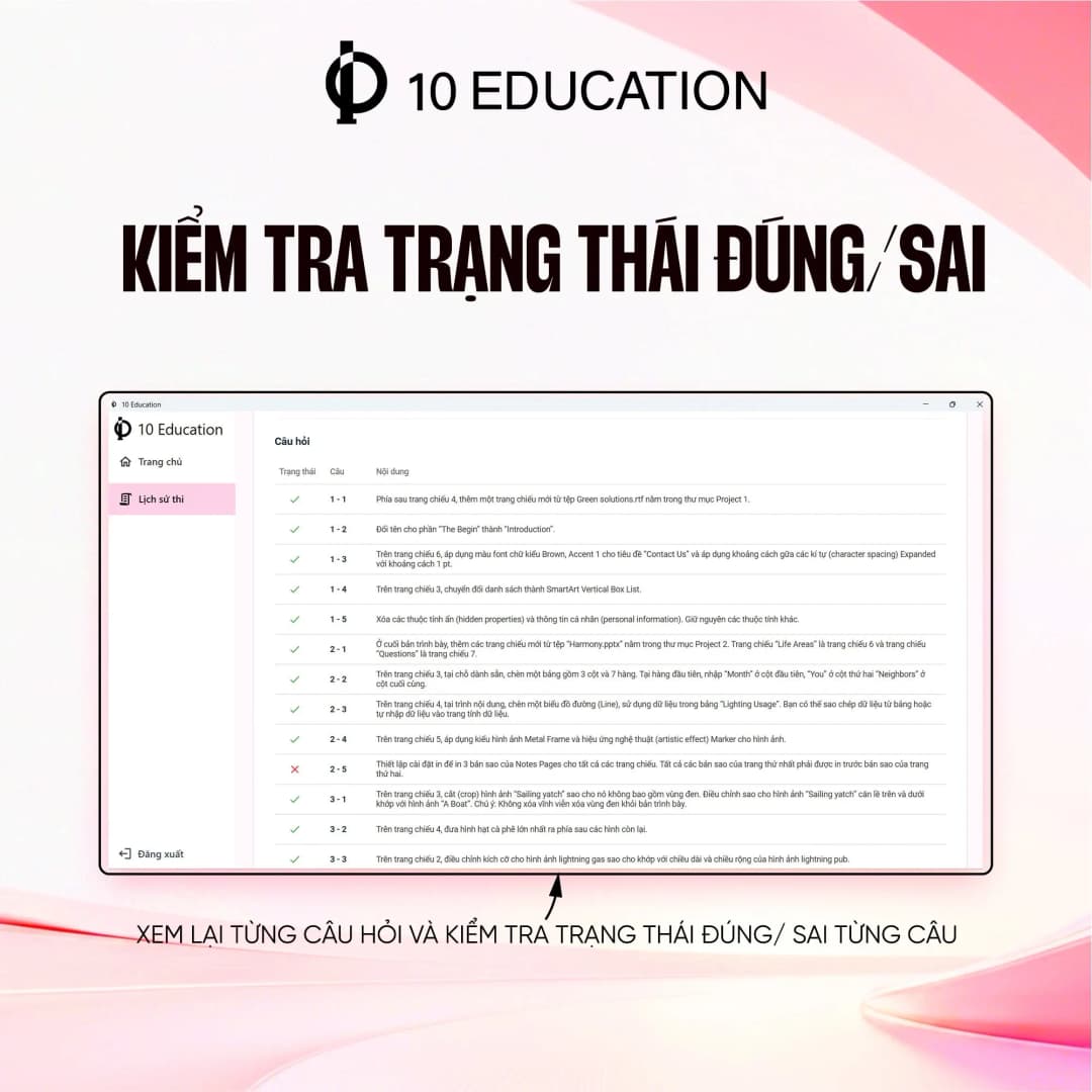 App luyện thi MOS