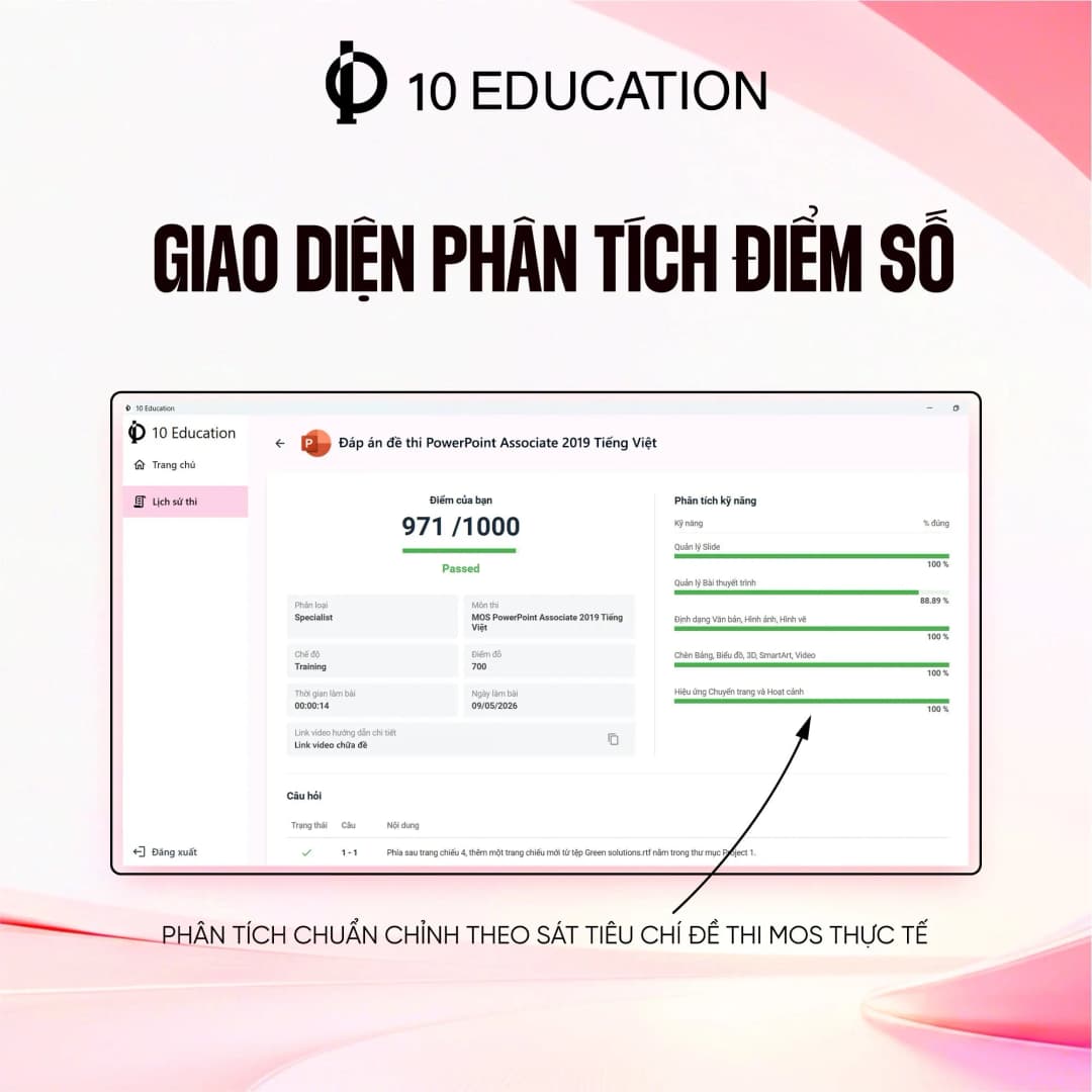 App luyện thi MOS