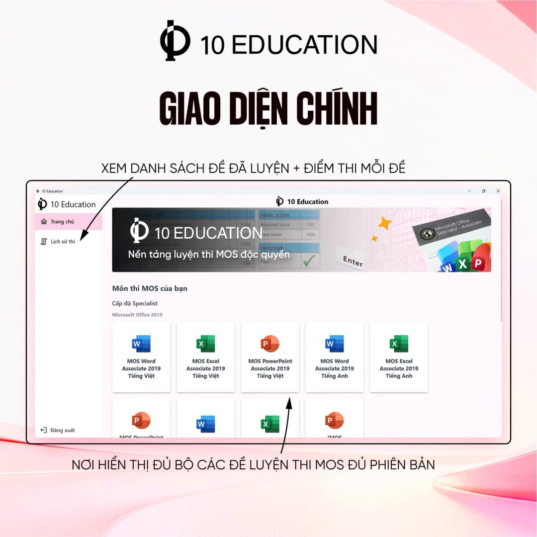 App luyện thi MOS